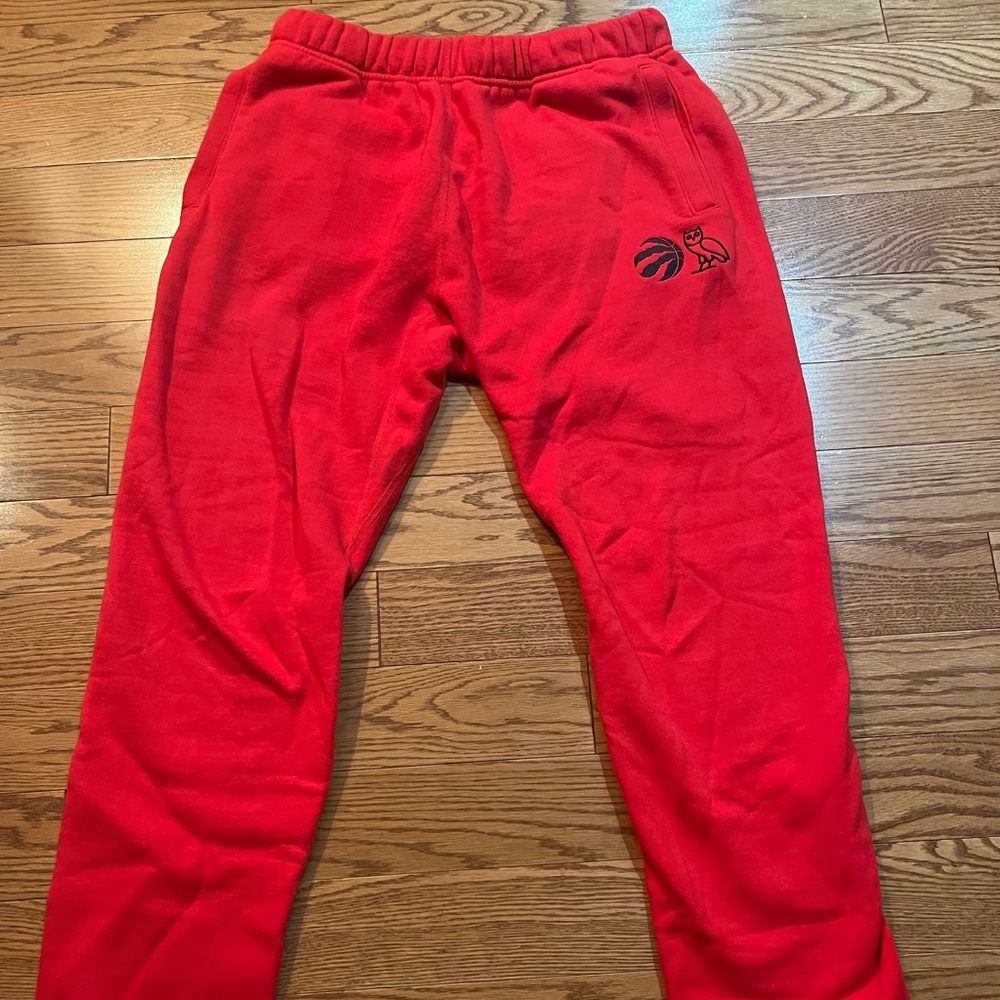 OVO x RAPTORS red joggers/sweatpants